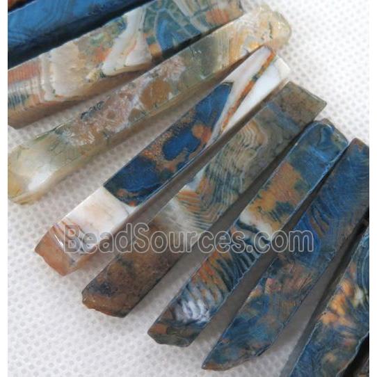 dragon veins agate beads for necklace, stick, freeform