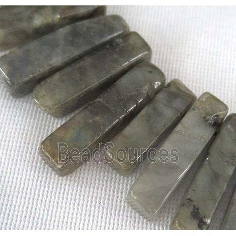 Labradorite beads for necklace, stick, freeform