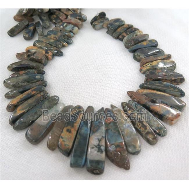 dragon veins Agate Beads, stick, freeform