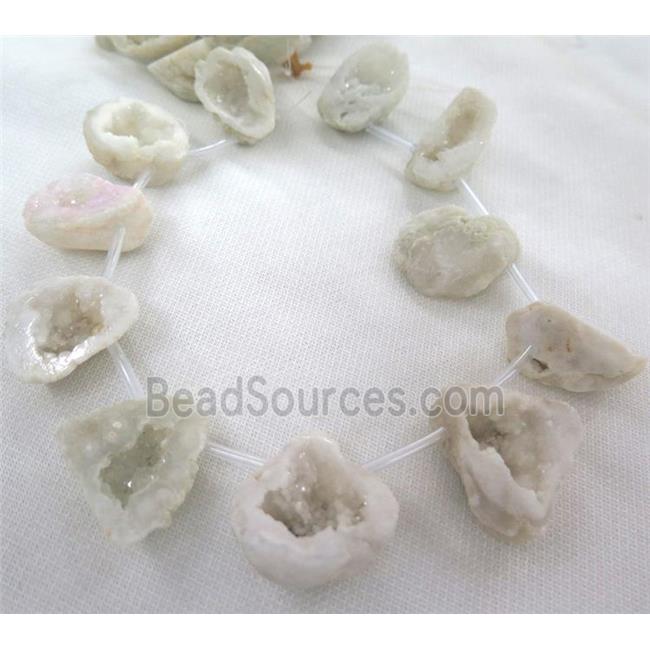 white Agate Druzy Beads, freeform