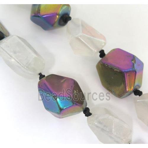 Polished Clear Quartz Beads, freeform, mixed