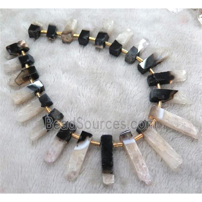 druzy agate bead, stick