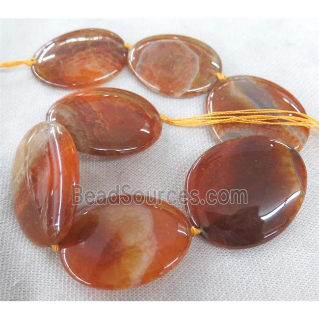 orange Agate bead, teardrop