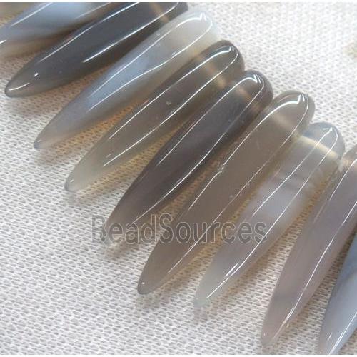 gray agate bullet beads