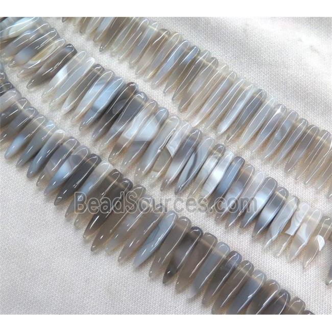 gray agate bullet beads