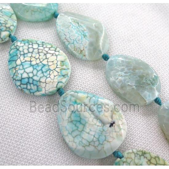 dragon veins Agate slice bead, faceted freeform