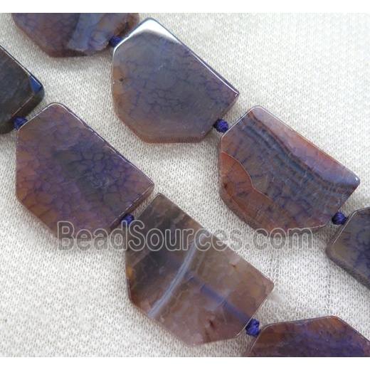 purple agate hexagon beads