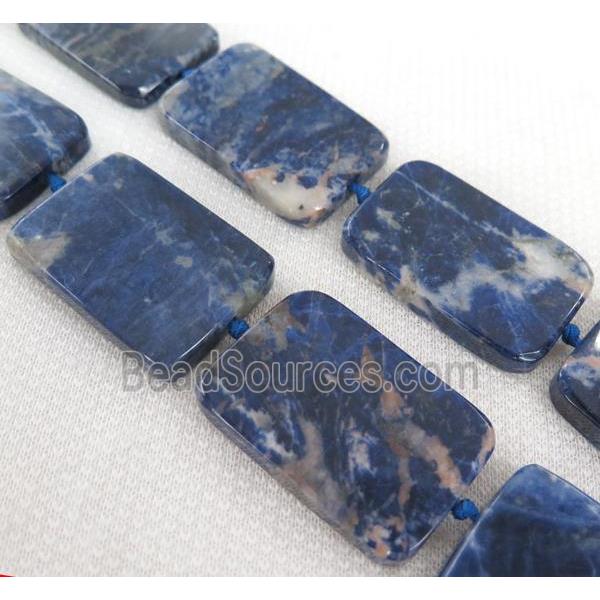 blue sodalite beads, rectangle