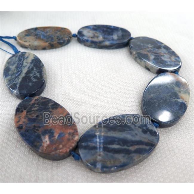 blue sodalite bead, oval