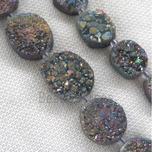 rainbow druzy quartz beads, freeform