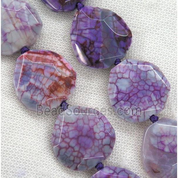 purple Dragon Veins Agate beads, faceted freeform