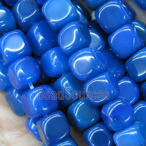 blue Agate cube beads