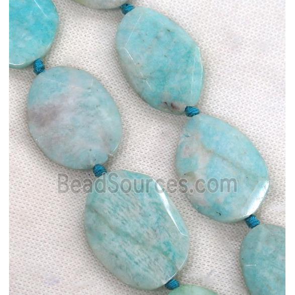 blue Amazonite beads, faceted freeform