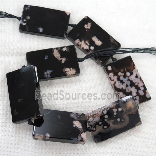 black Cherry Agate beads, rectangle