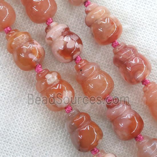 red Cherry Agate beads, gourd