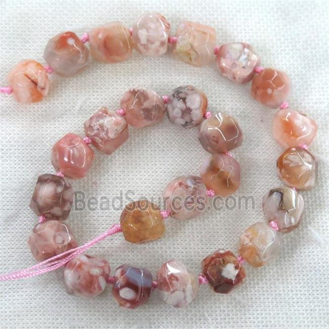 pink Cherry blossom Agate beads ball