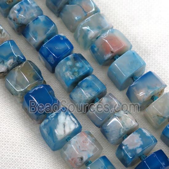 blue Cherry Agate beads, faceted heishi