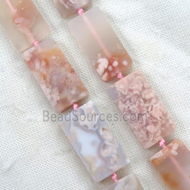 pink Cherry Agate beads, rectangle