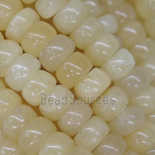 Yellow Honey Jade Rondelle Beads Smooth