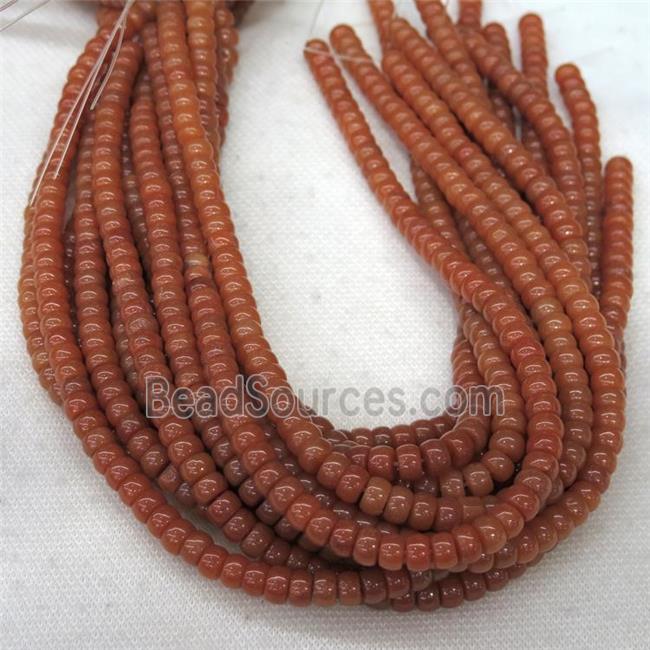 red Aventurine barrel beads