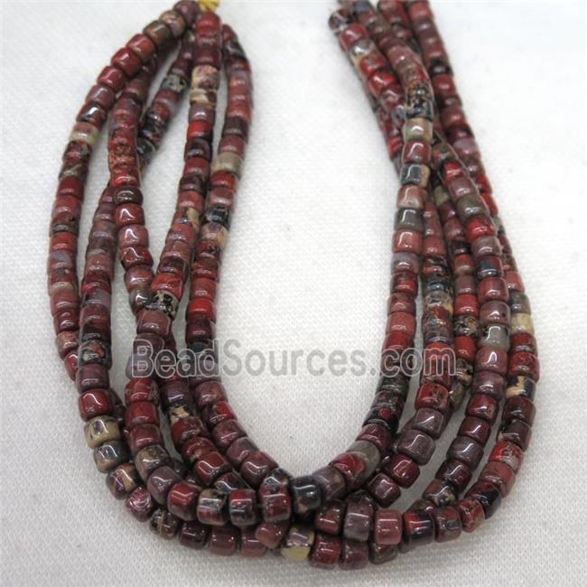 Poppy Jasper barrel beads