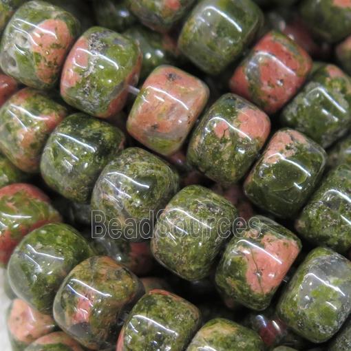 Unakite barrel beads