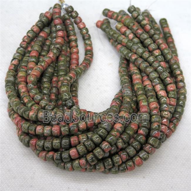 Unakite barrel beads