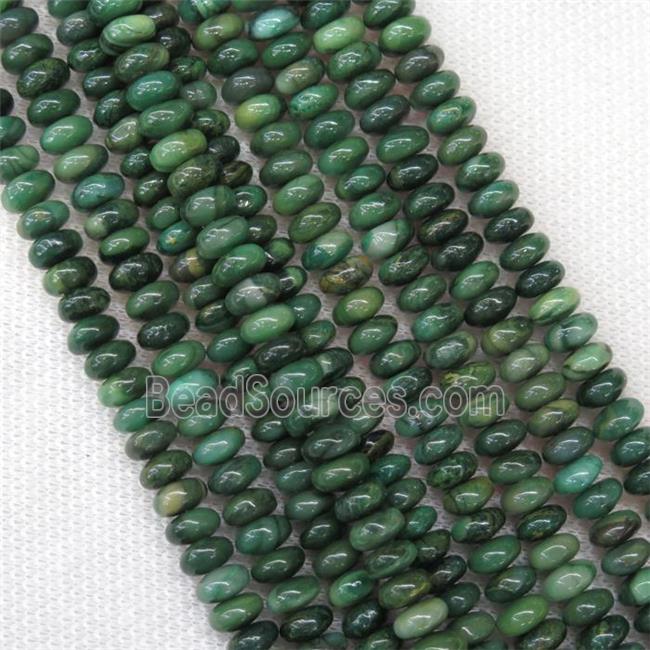 green Verdite beads, rondelle