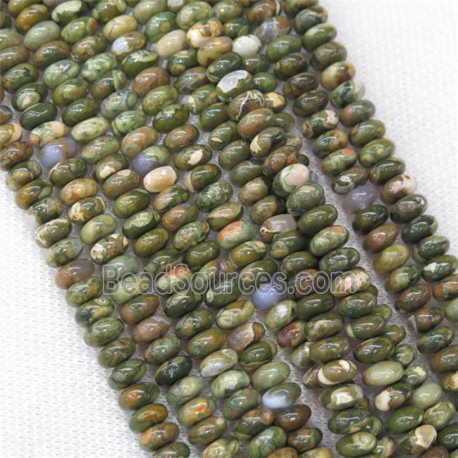 green Rhyolite Beads rondelle beads