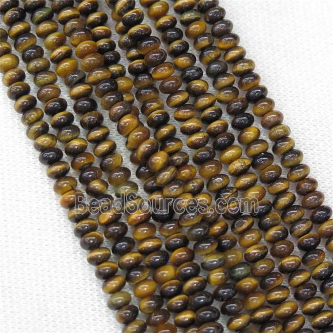 yellow Tiger eye stone rondelle beads