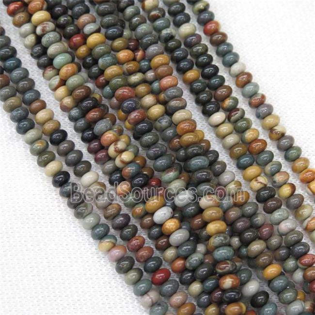 polychrome Jasper rondelle beads