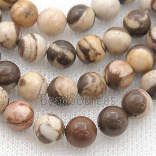 round Zebra Jasper beads