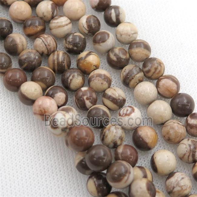 round Zebra Jasper beads