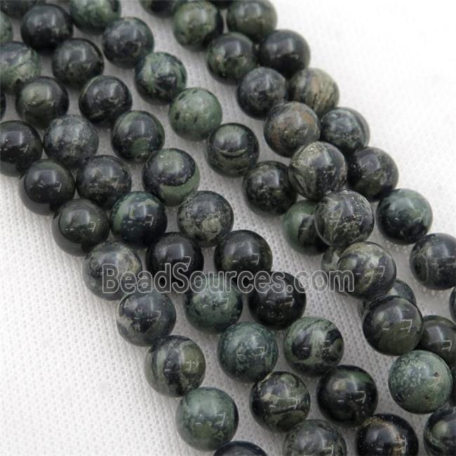 round Kambaba Jasper beads, green