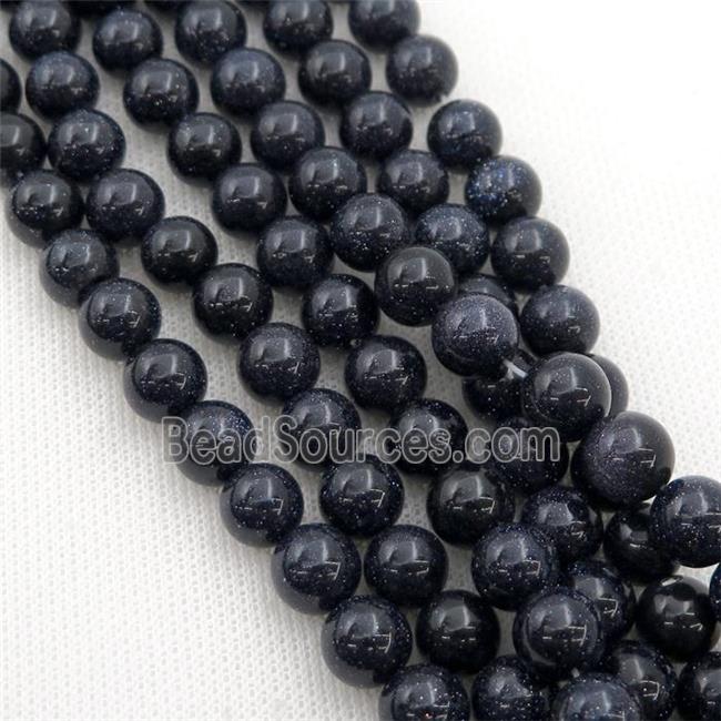 blue SandStone beads, round