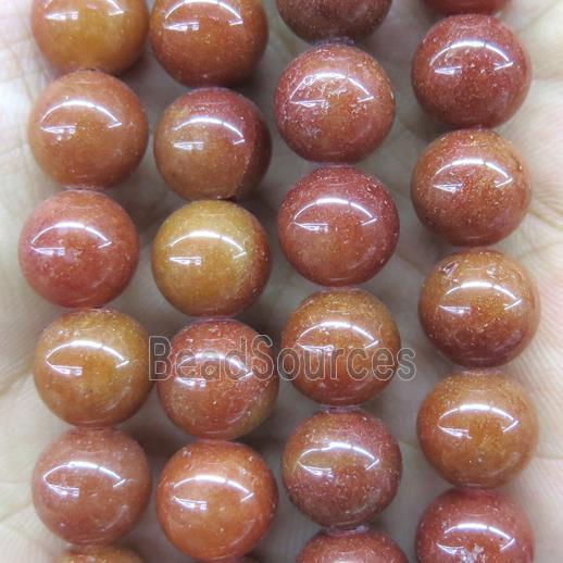 red Aventurine beads, round