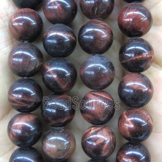 red tiger eye stone beads, round