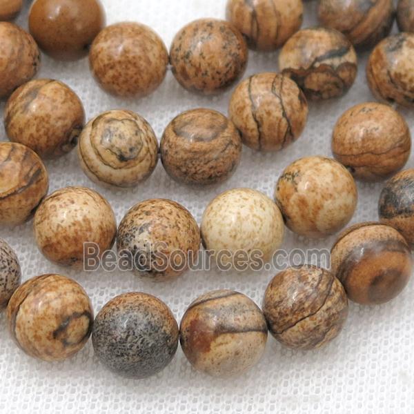 round Picture Jasper beads