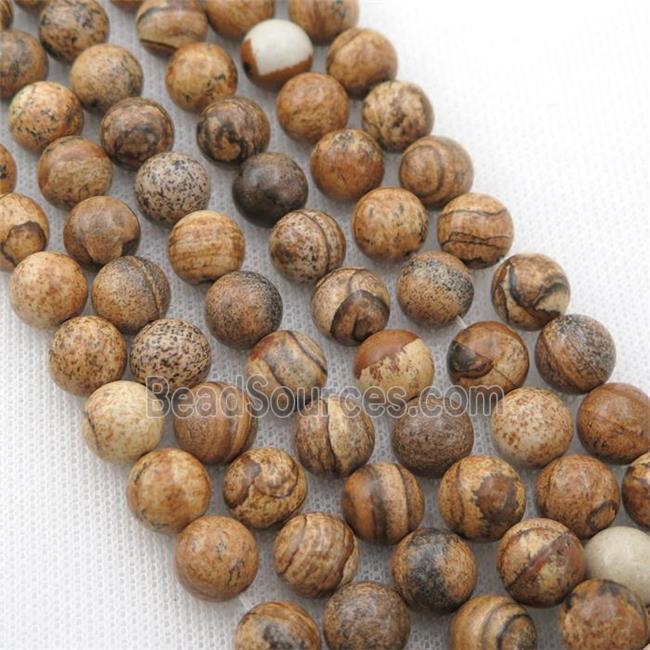 round Picture Jasper beads