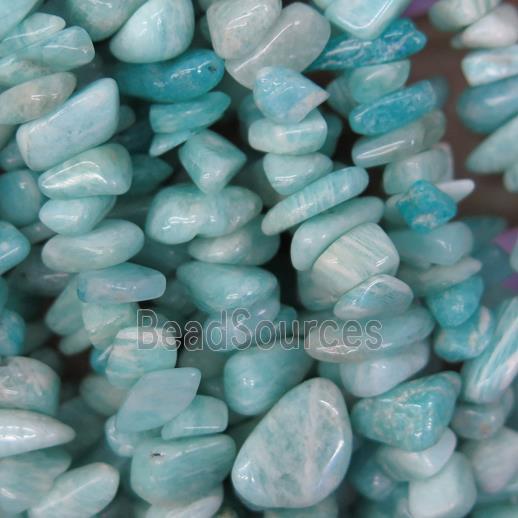 green Amazonite chip beads, freeform