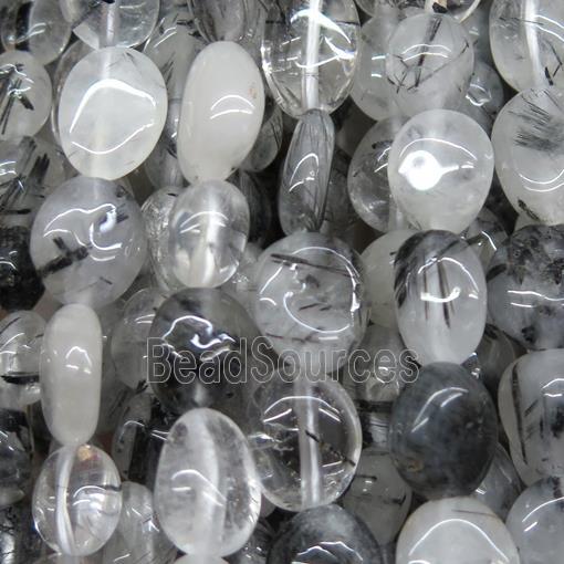 black Rutilated Quartz bead chips