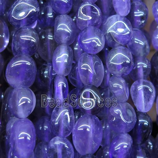 purple Amethyst pebble beads chip, freeform