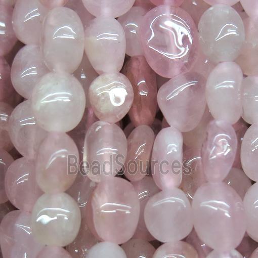 Rose Quartz chip beads, pink