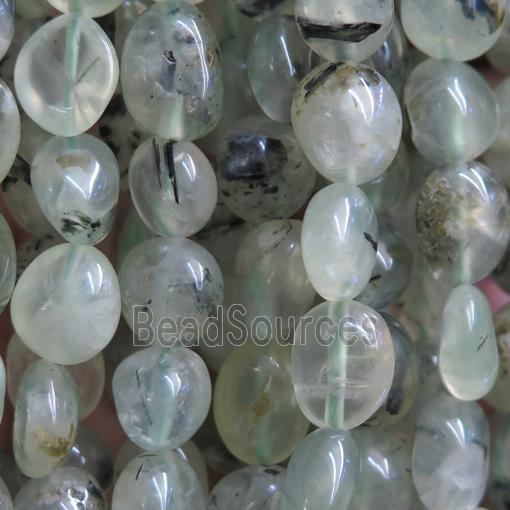 green prehnite chip beads, freeform