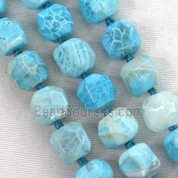 blue Dragon veins agate beads, faceted round