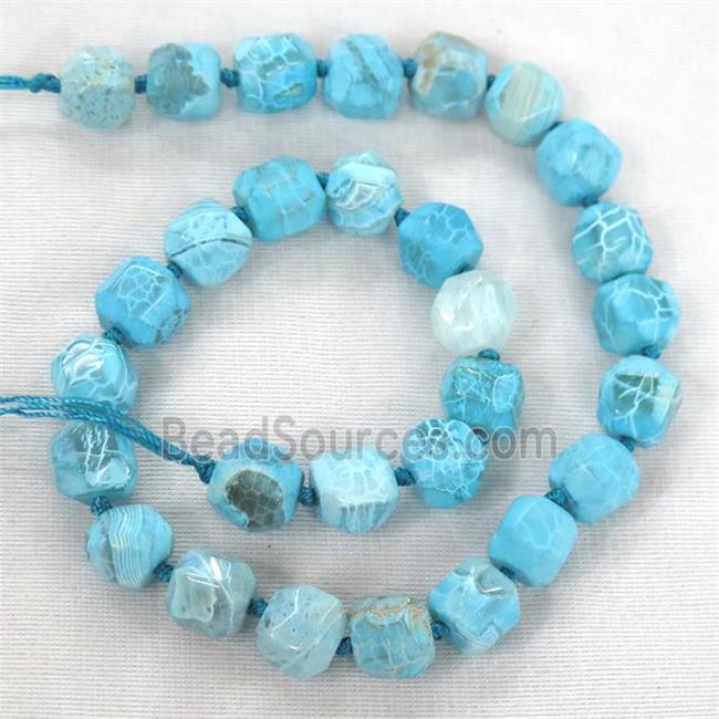 blue Dragon veins agate beads, faceted round