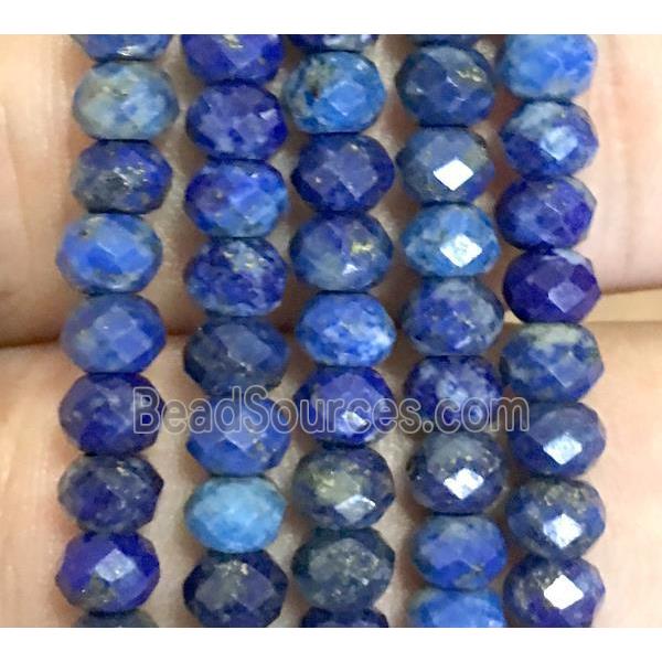 lapis lazuli bead, faceted rondelle