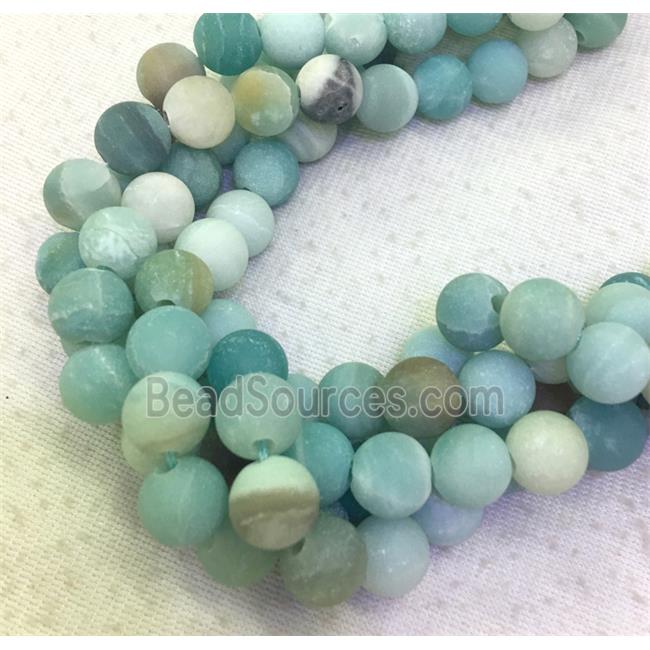 matte round Amazonite beads