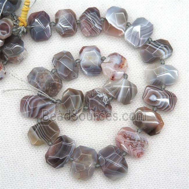 Botswana Agate beads, faceted rectangle