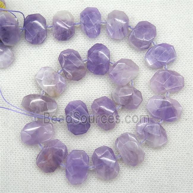 purple Chalcedony beads, faceted rectangle